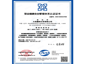 職業(yè)健康安全管理體系認證證書